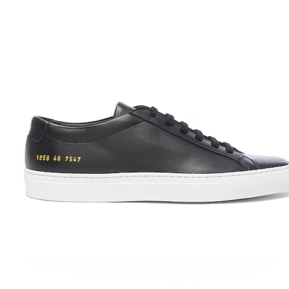 Common Projects Shoes - WOMAN BY COMMON PROJECTS black leather sneakers 38 I